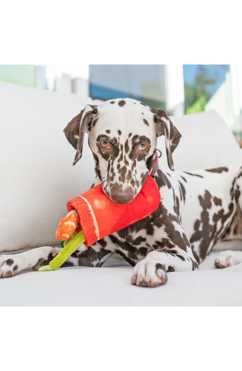 P.L.A.Y. Barking Brunch Buddy Mary, Plush Dog Toy, Crunchy Bottle & Crinkle, Alternate, color, Multicolored