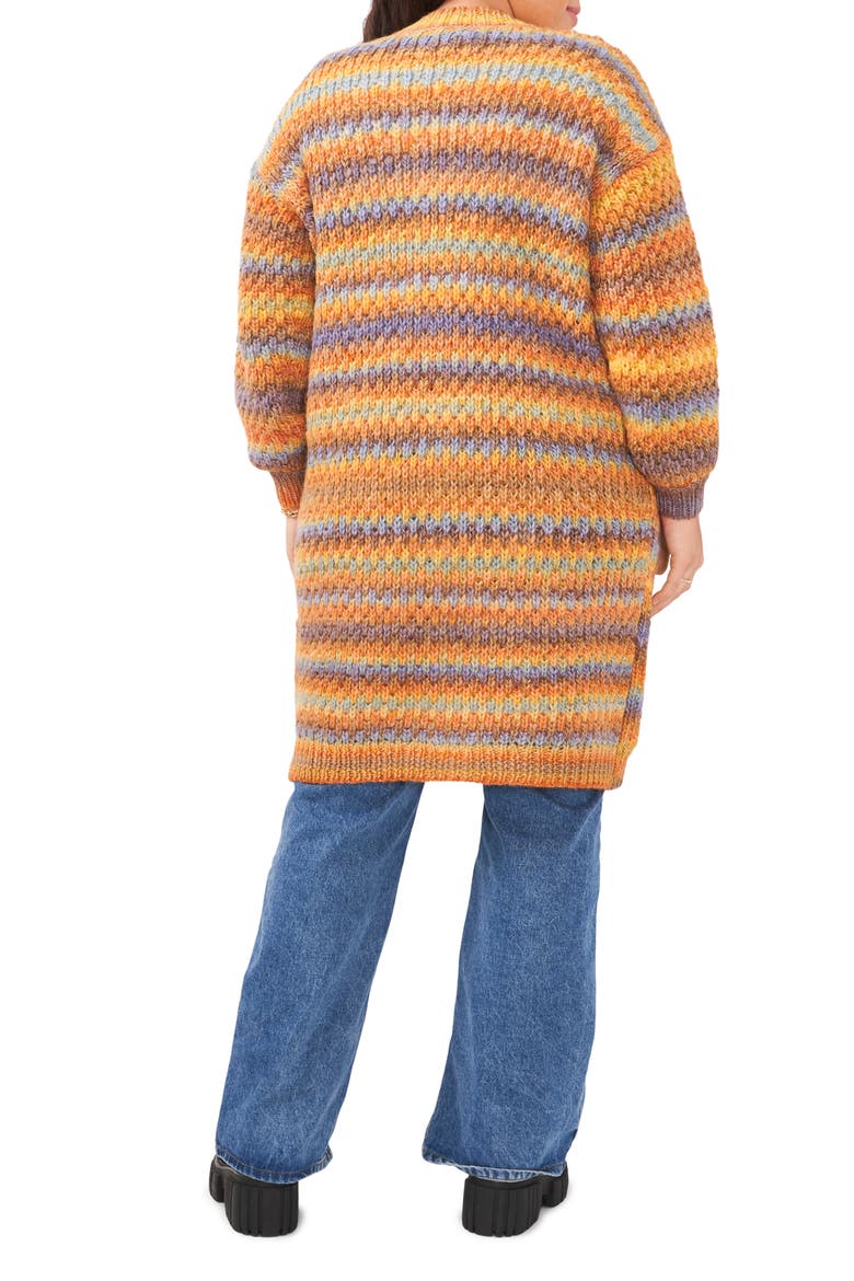 Space Dye Open Front Longline Cardigan, Alternate, color, WILD ROSE