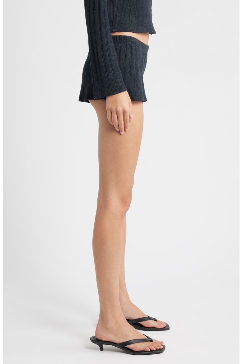 The Luna Low Rise Rib Cashmere Blend Shorts, Alternate, color, BLACK