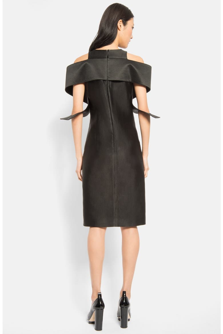 Spiral Off Shoulder Dress, Alternate, color, BLACK