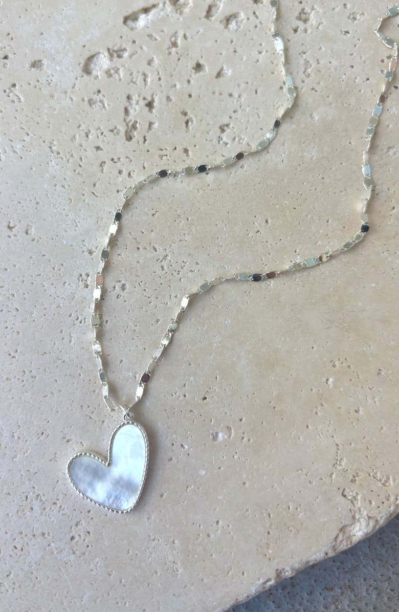 Adornia Mother-of-Pearl Heart Pendant Necklace, Alternate, color, White