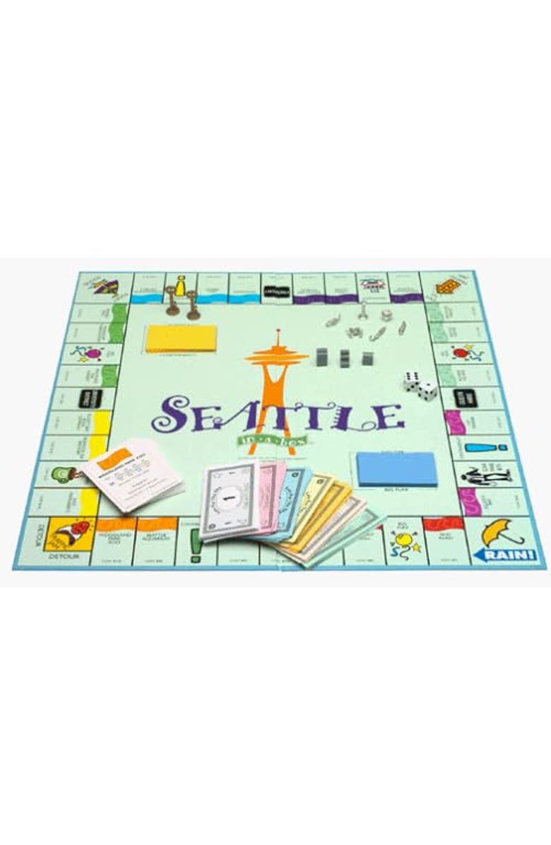 Late for the Sky Seattleopoly Monopoly Board Game, Alternate, color,