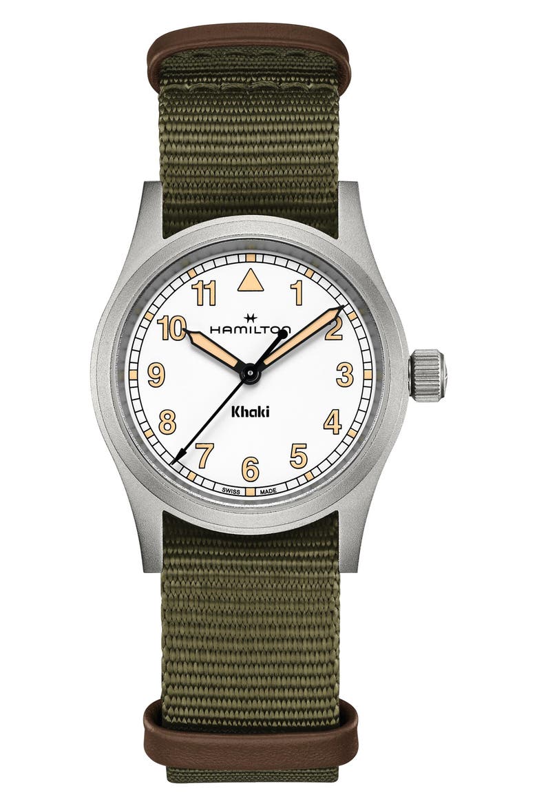 Khaki Field NATO Strap Watch, 33mm, Main, color, WHITE