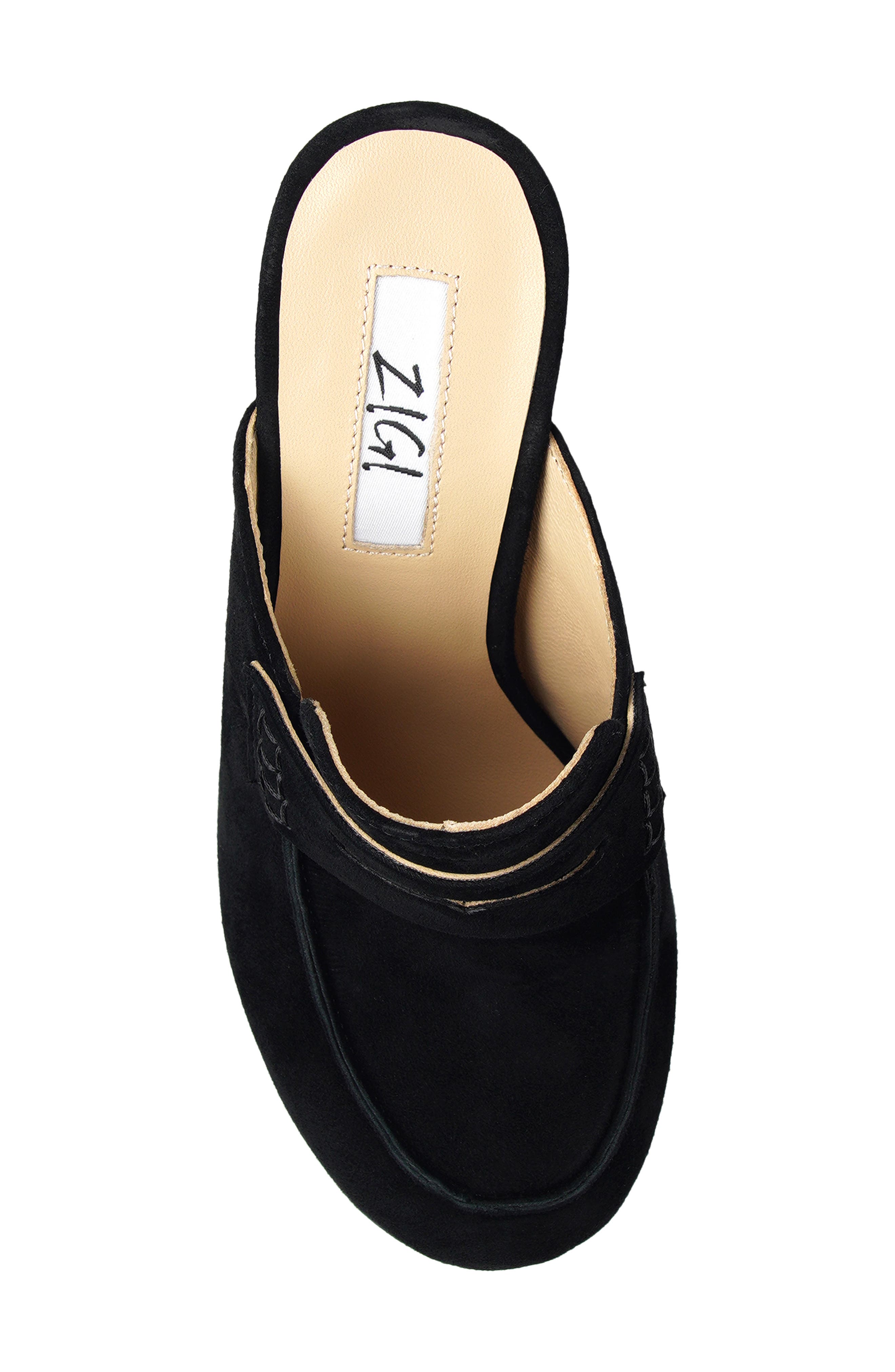 Harlen Platform Penny Loafer Mule, Alternate, color, BLACK SUEDE