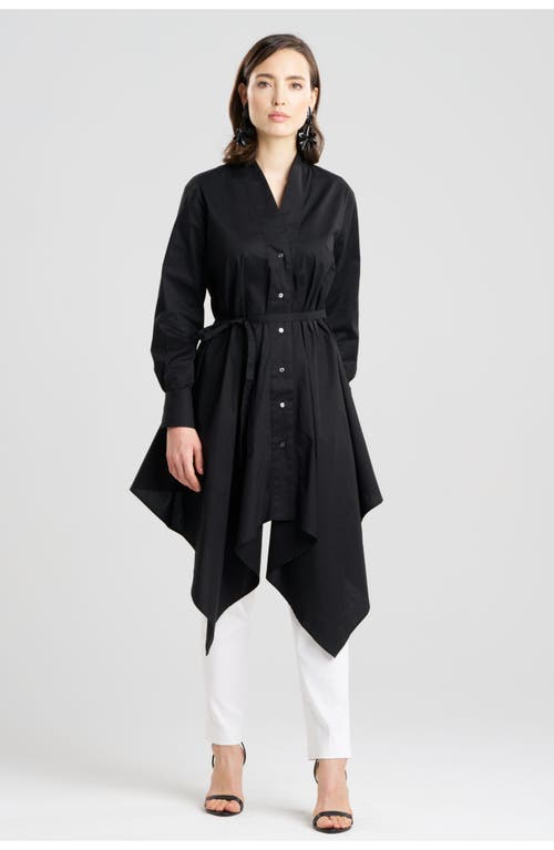 Natori Cotton Poplin Handkerchief Shirt In Black