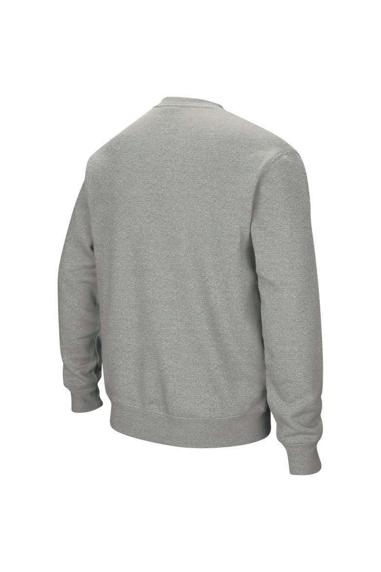 Men's Colosseum Heather Gray Indiana Hoosiers Arch & Logo Crew Neck Sweatshirt, Alternate, color, Heather Gray