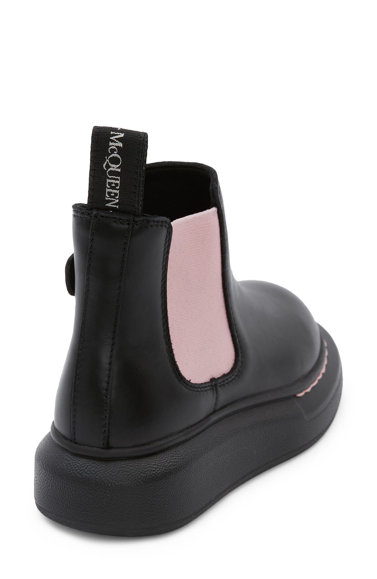McQueen Alexander McQueen Chelsea Platform Boot, Alternate, color, Black/ Sugar Pink