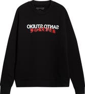 SANTO STUDIO Forever Logo Cotton Fleece Crewneck Sweatshirt