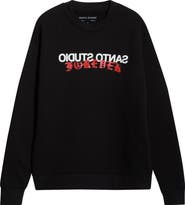 SANTO STUDIO Forever Logo Cotton Fleece Crewneck Sweatshirt