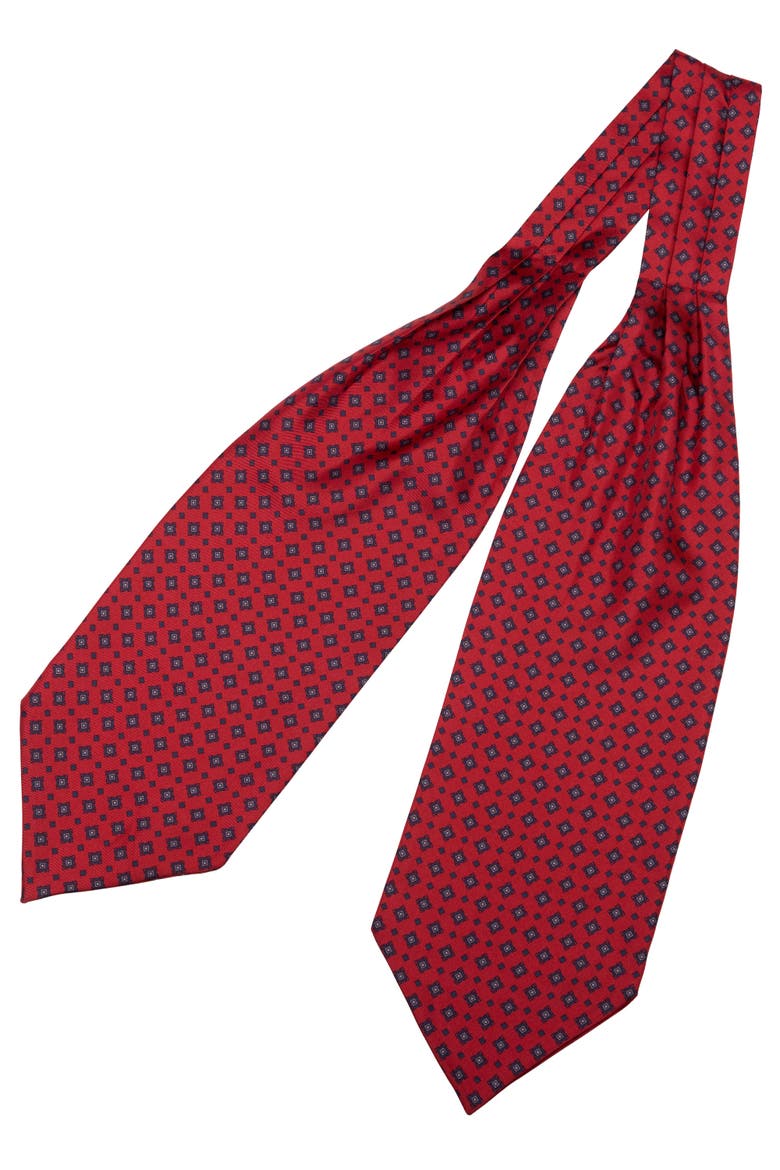 Corbara - Silk Ascot Cravat Tie for Men, Alternate, color, Dark Red