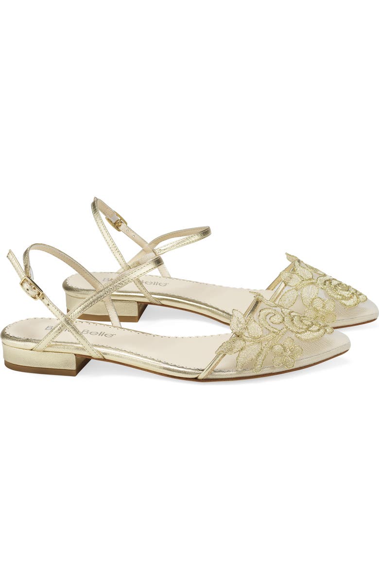 Bella Belle Shirley Embroidered Mesh Pointed Toe Flat, Alternate, color,