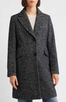 Sam Edelman Reefer Single Breasted Wool Blend Twill Jacket
