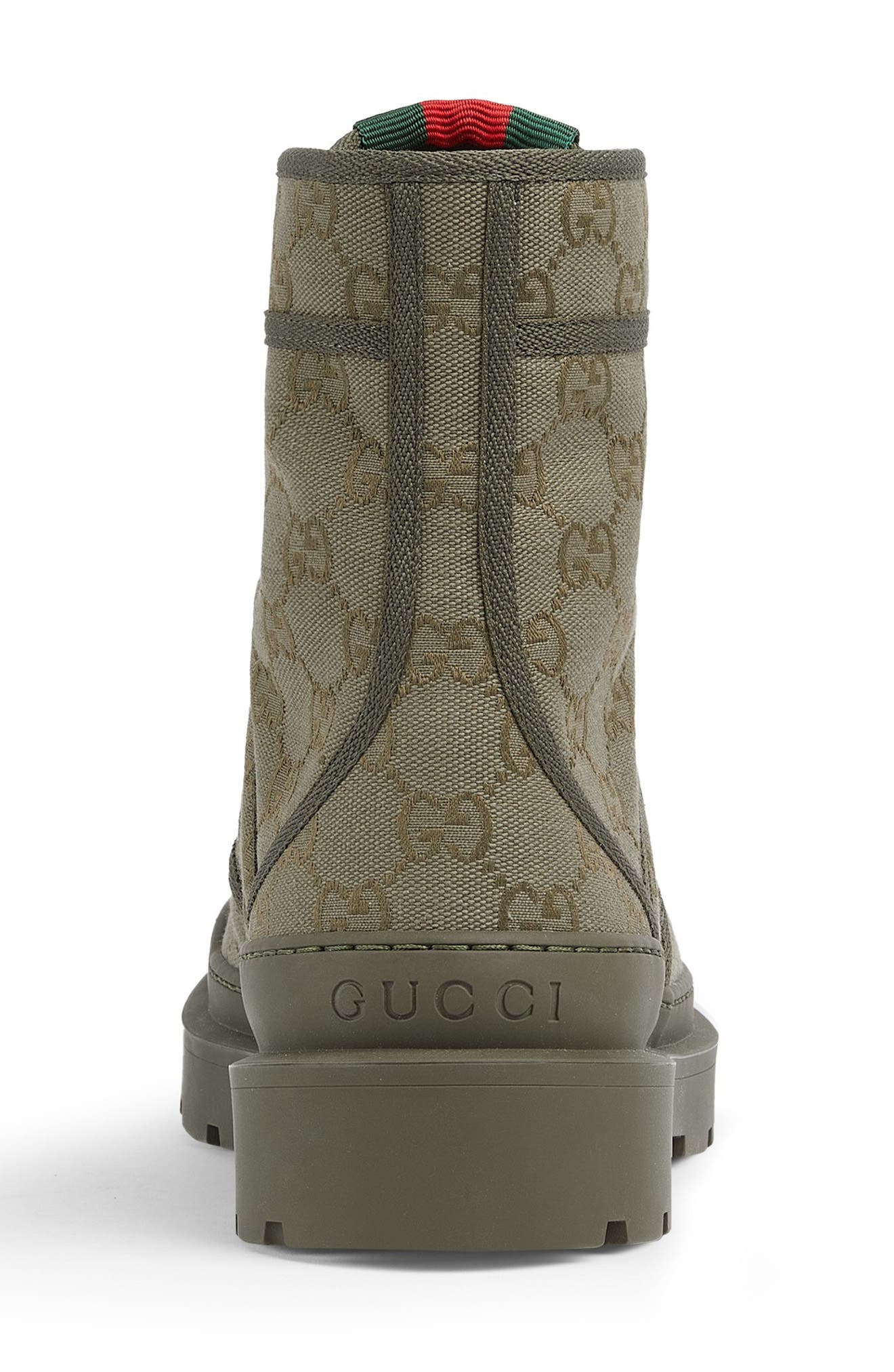 Gucci New Sherlin Combat Boot, Alternate, color, Olive