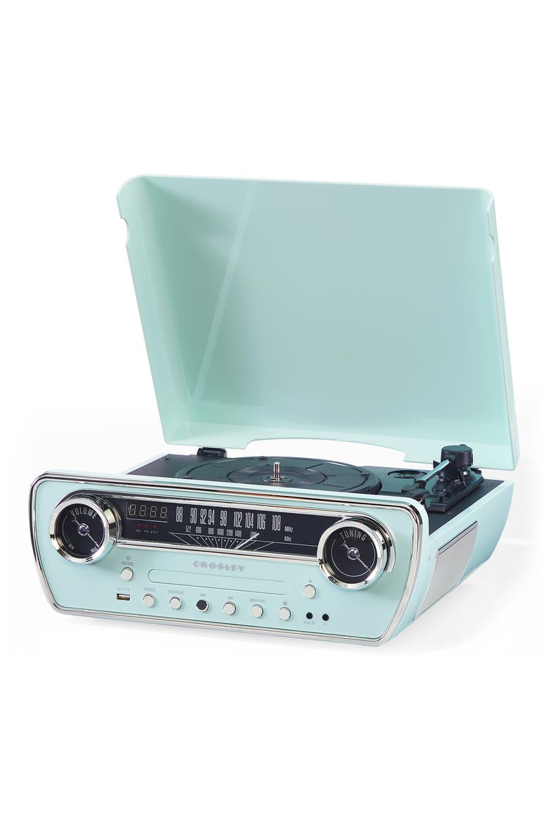 Powel 7-in-1 Record Player, Alternate, color, AQUA BLUE