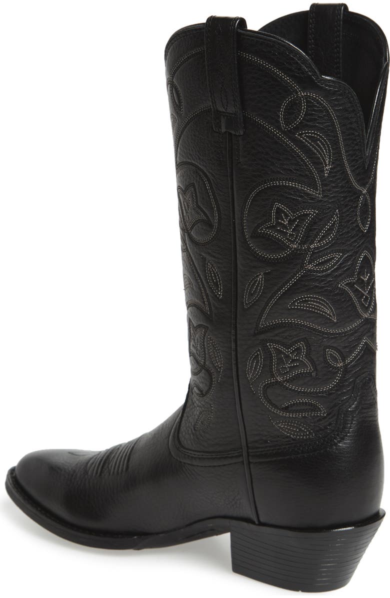 Ariat Heritage Western R-Toe Boot, Alternate, color, Black Leather