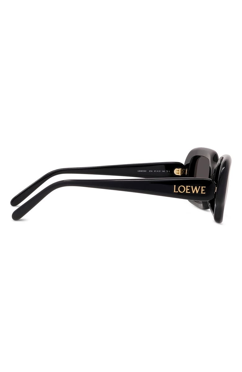 Loewe 51mm Rectangular Sunglasses, Alternate, color, Shiny Black / Smoke