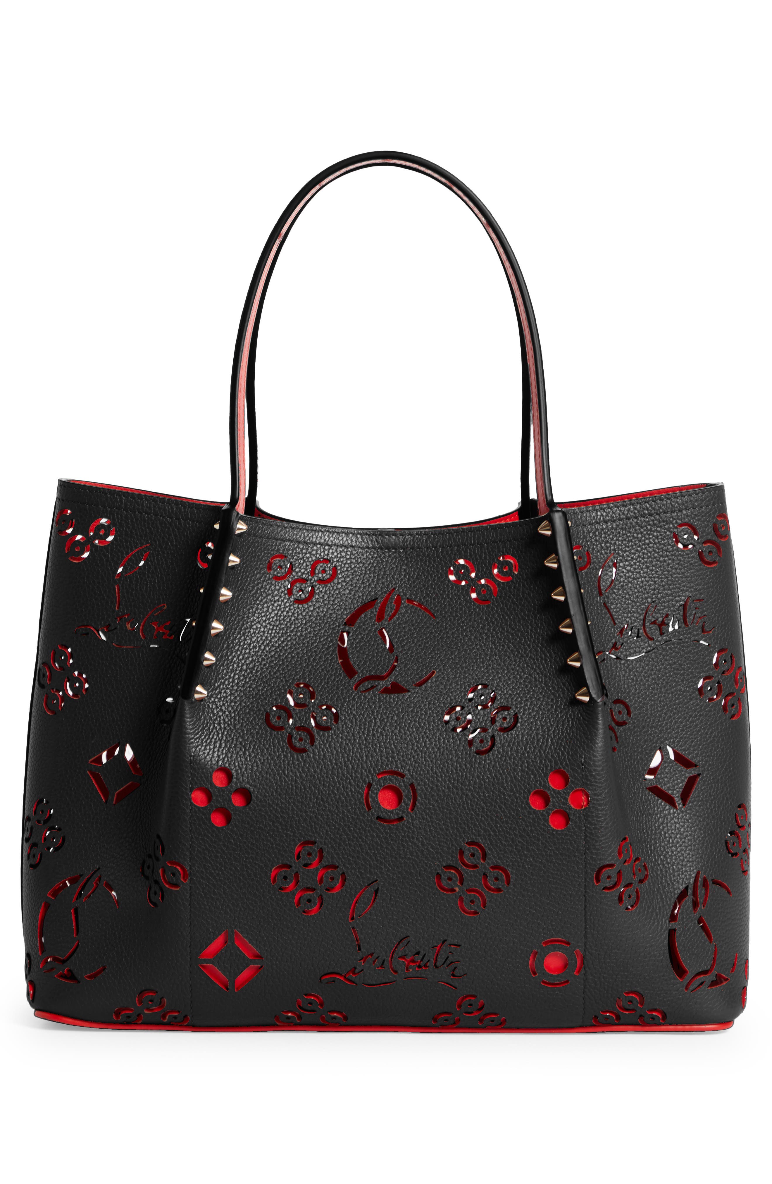 Christian Louboutin Small Cabarock Loubinthesky Perforated Leather Tote, Alternate, color, 