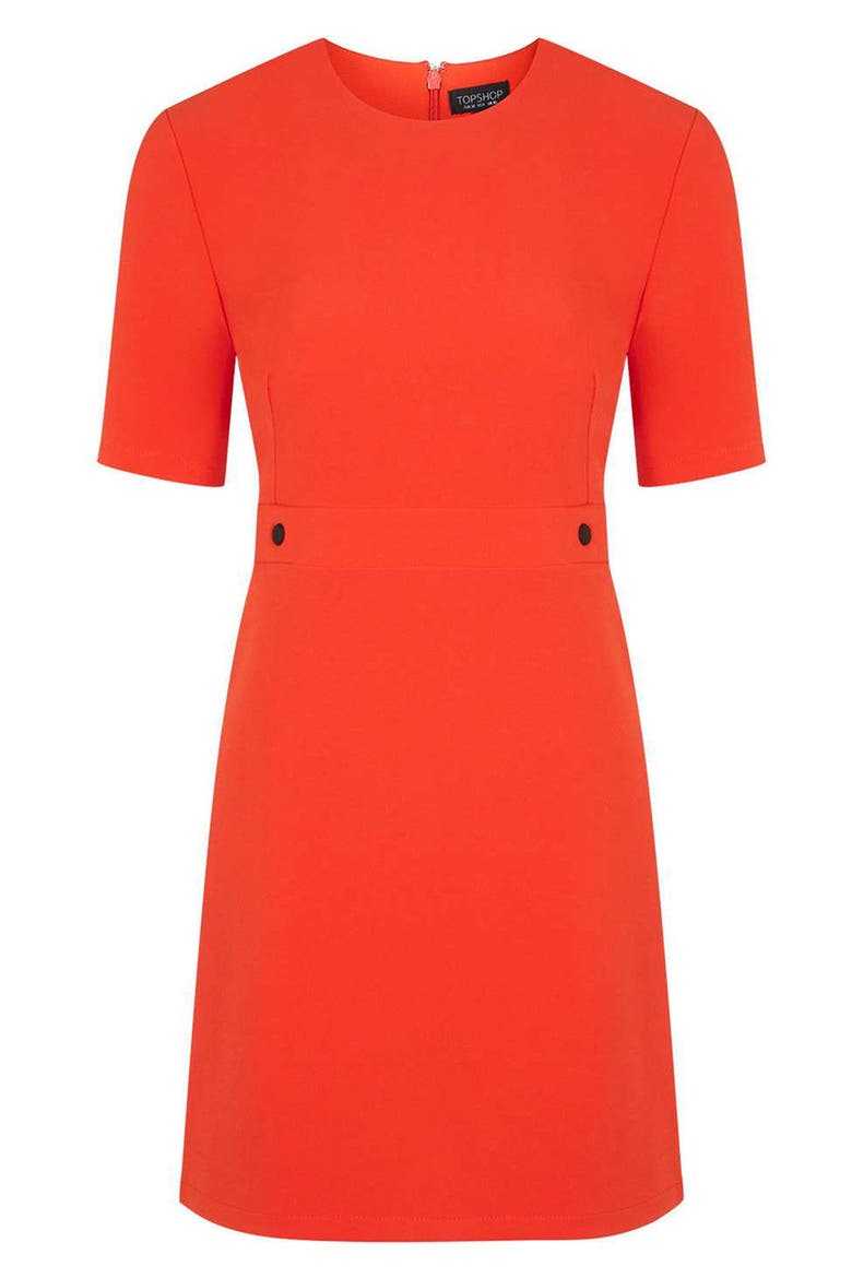 Short Sleeve Shift Dress, Alternate, color, RED