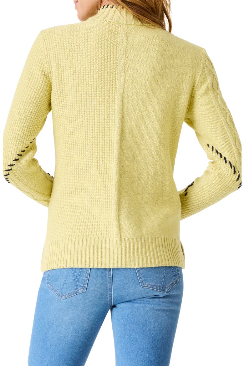 Placed Cable Half Zip Sweater, Alternate, color, CITRINE