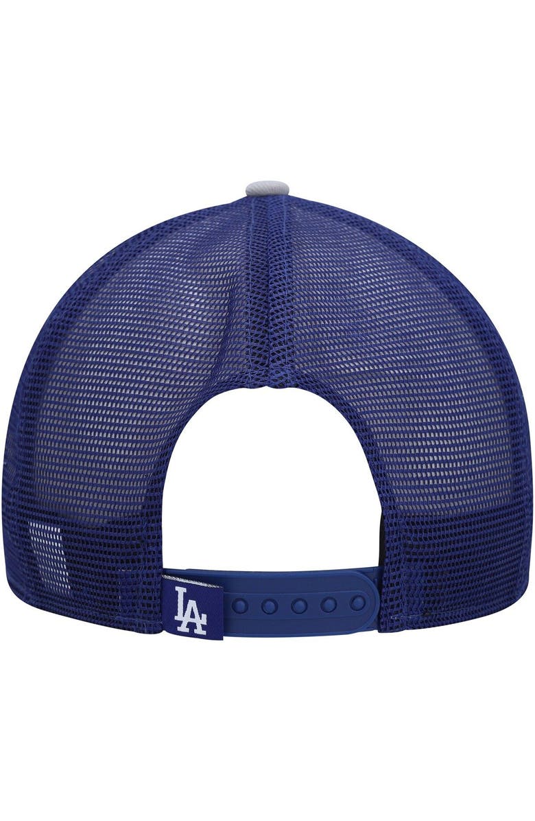 New Era Men's New Era Royal/Gray Los Angeles Dodgers Logo Zoom Trucker 9FIFTY Snapback Hat, Alternate, color, 