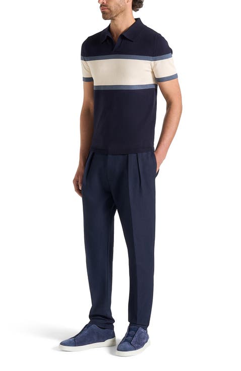 Enzo Colour Block Polo Top