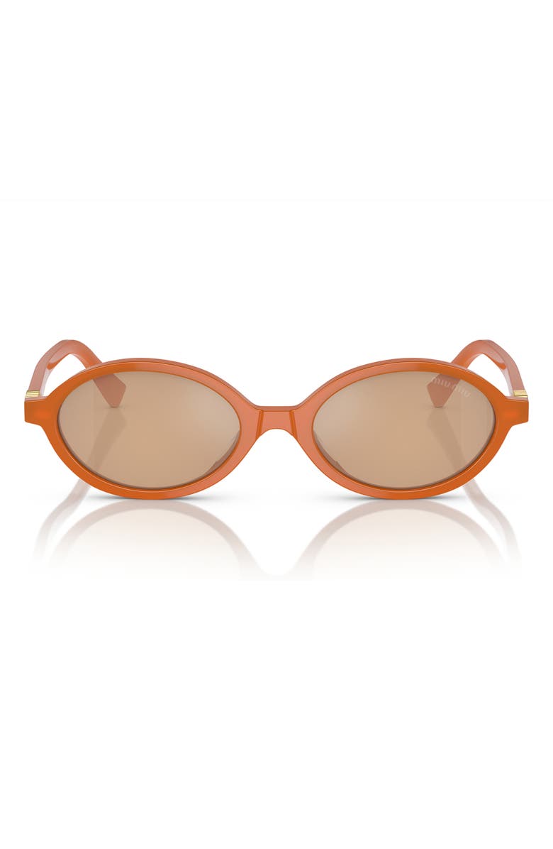 Miu Miu 50mm Oval Sunglasses, Alternate, color, Orange
