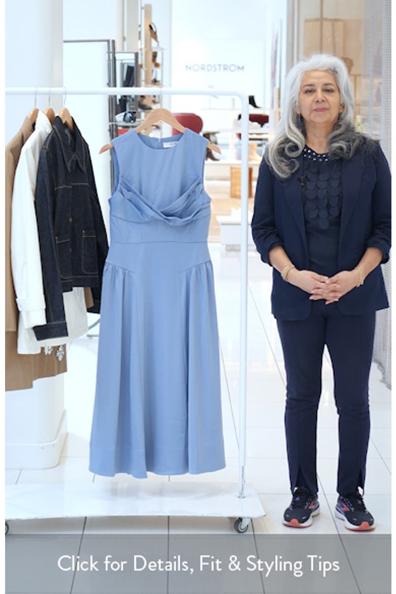 Seraphina Pleated Twist Corset Midi Dress video