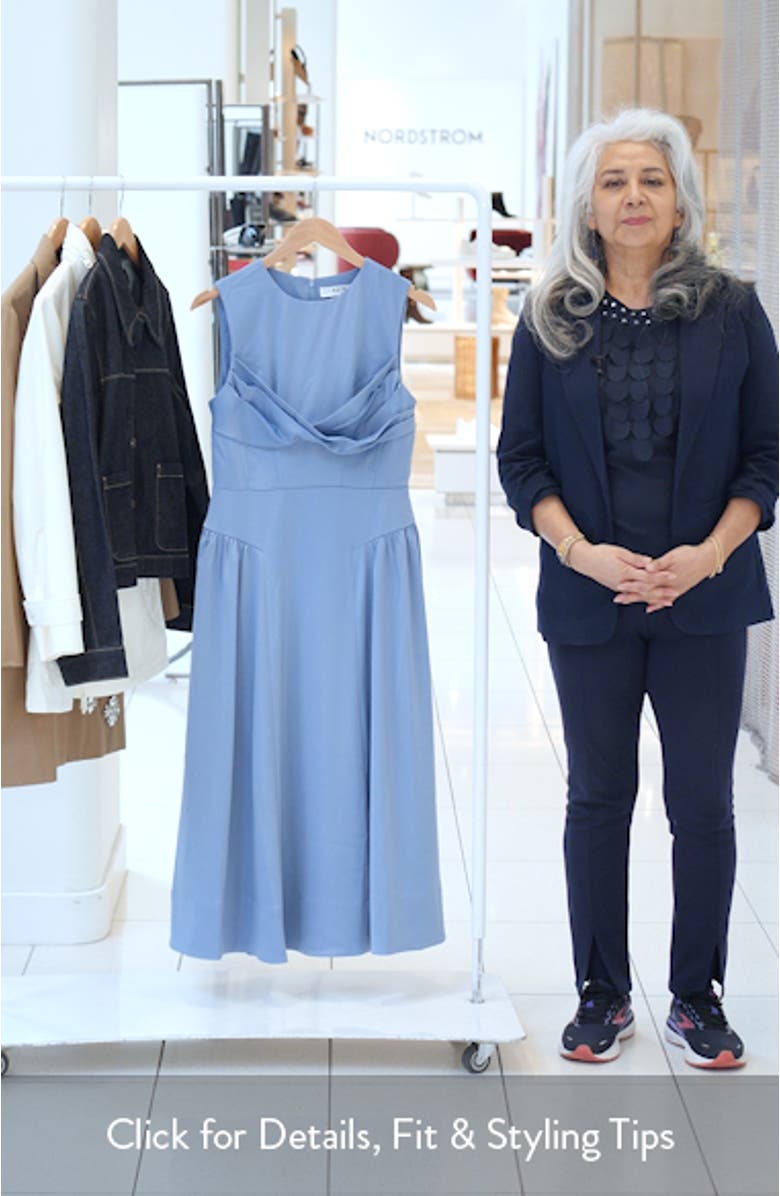 Seraphina Pleated Twist Corset Midi Dress, sales video thumbnail