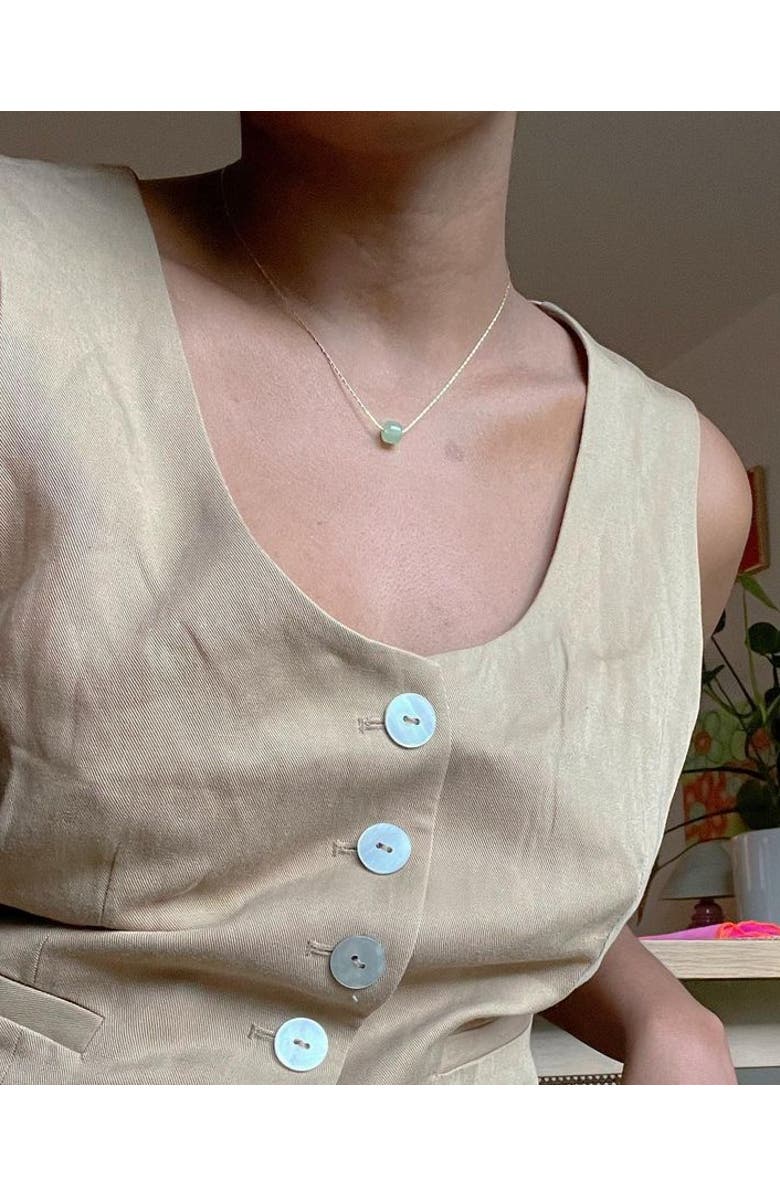 seree Beetle Green bead jade necklace, Alternate, color, 