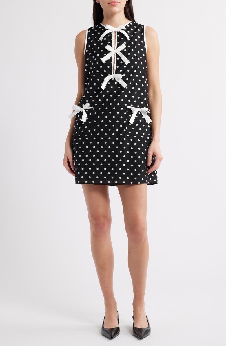 Isles Polka Dot Bow Trapeze Minidress