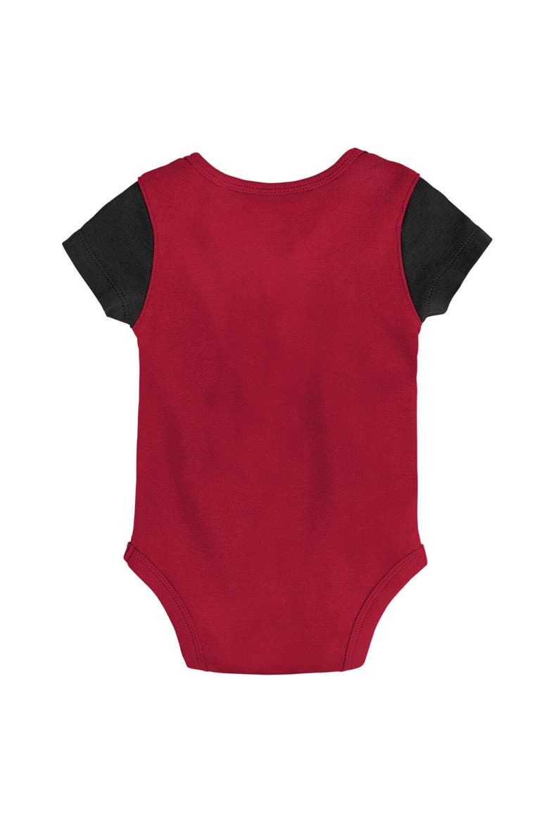 Newborn & Infant Cardinal/Black Arizona Cardinals Little Champ Three-Piece Bodysuit Bib & Booties Set, Alternate, color, Red