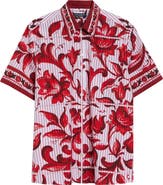 Dolce&Gabbana Stripe Majolica Print Button-Up Shirt