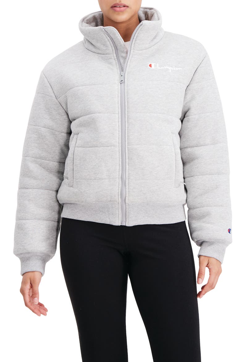 Reverse Weave® Quilted Puffer Jacket, Main, color, OXFORD GRA