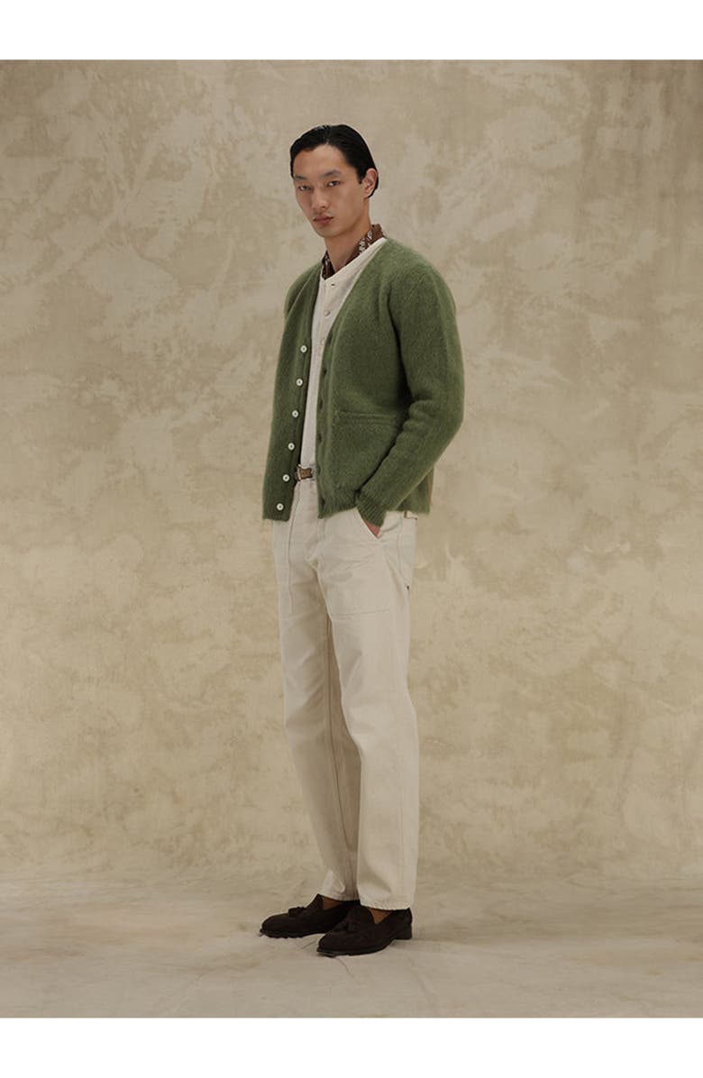 Fortela Teddy Patch Pocket Cardigan, Alternate, color, Green