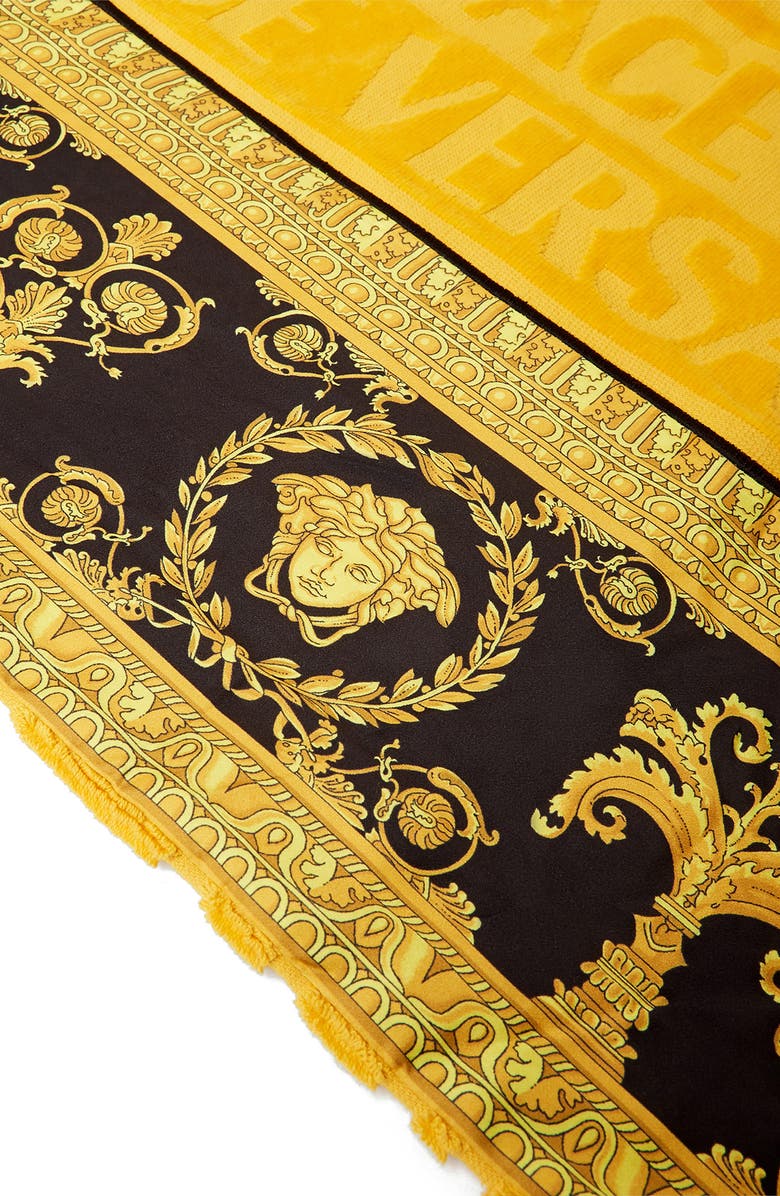 Versace I Heart Baroque Bath Sheet, Alternate, color, 