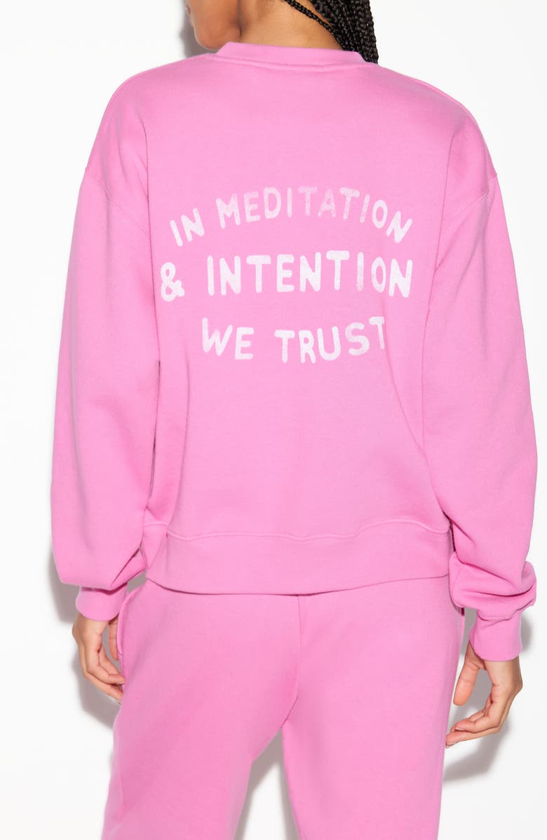 Spiritual Gangster Mesmereyes La Brea Cotton Graphic Sweatshirt, Alternate, color, Azalea