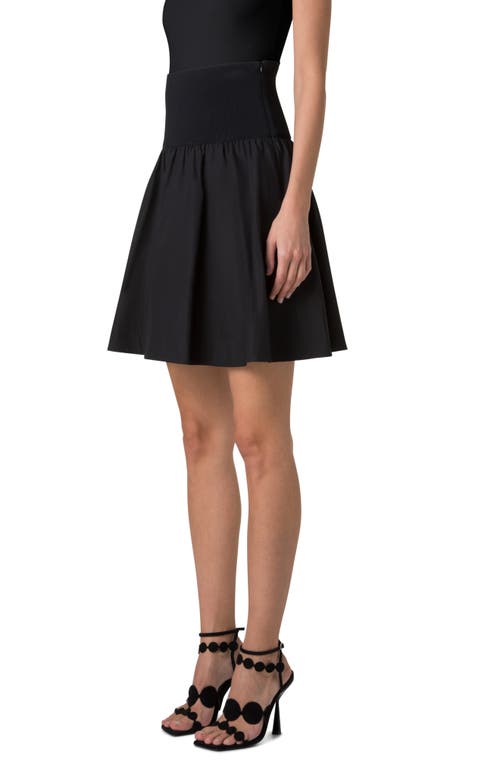 Akris Punto High Waist Cotton Skirt In Black
