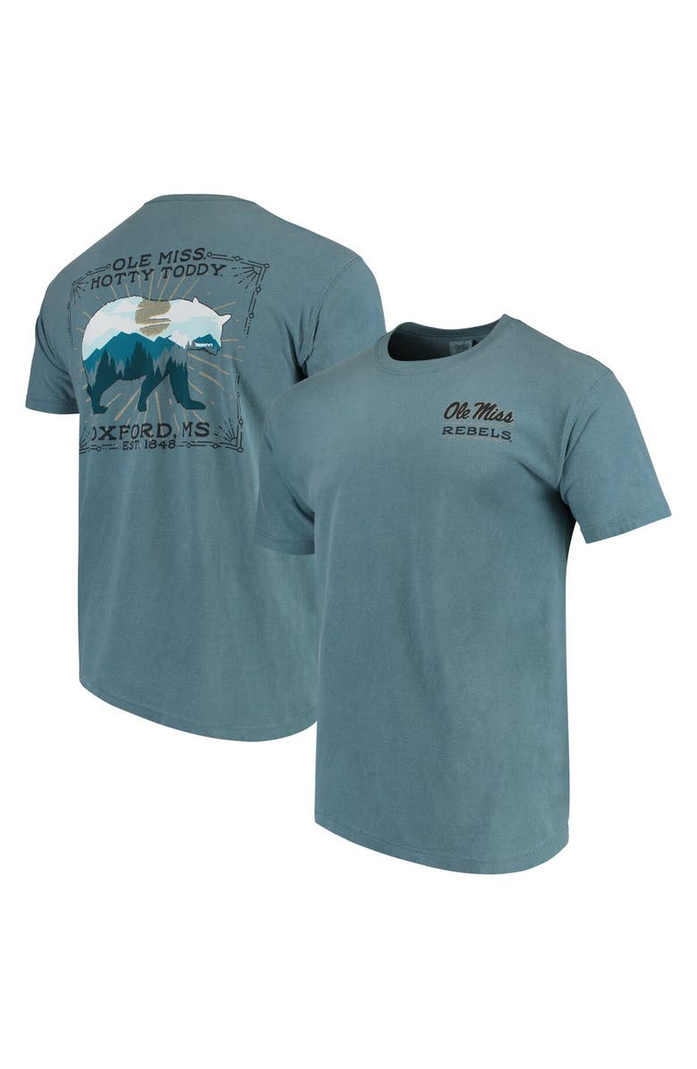 IMAGE ONE Men's Blue Ole Miss Rebels State Scenery Comfort Colors T-Shirt, Alternate, color,