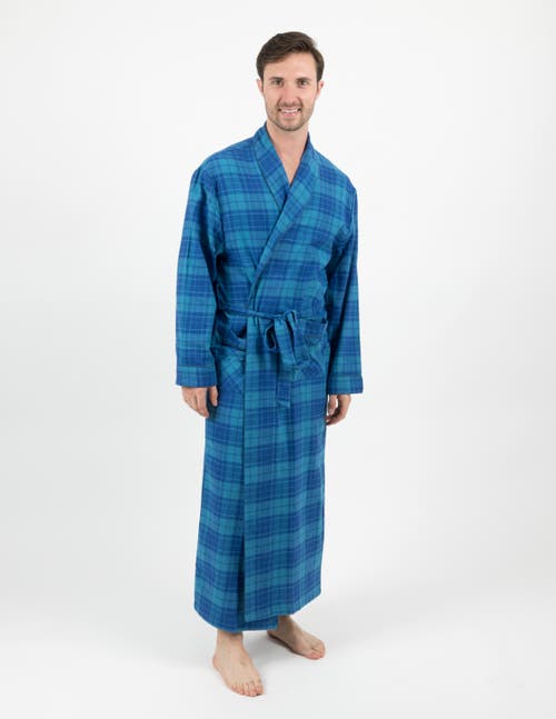 Leveret Flannel Robe, 100% Cotton In Multi