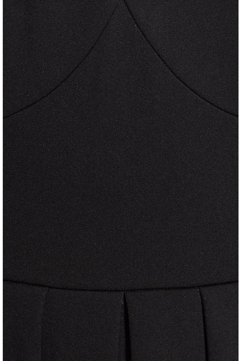 Pleated Fit & Flare Dress, Alternate, color, BLACK