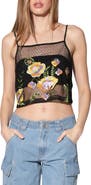 Walter Baker Paulina Embroidered Mesh Camisole
