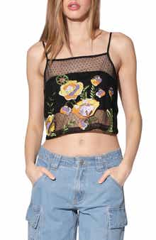 Walter Baker Paulina Embroidered Mesh Camisole