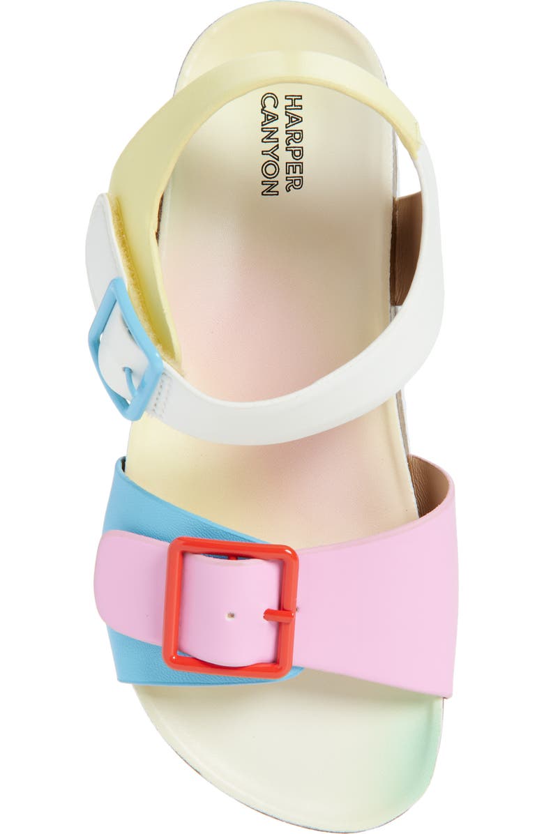 Harper Canyon Kids' Luca Footbed Flat Sandal, Alternate, color, Pink Multi