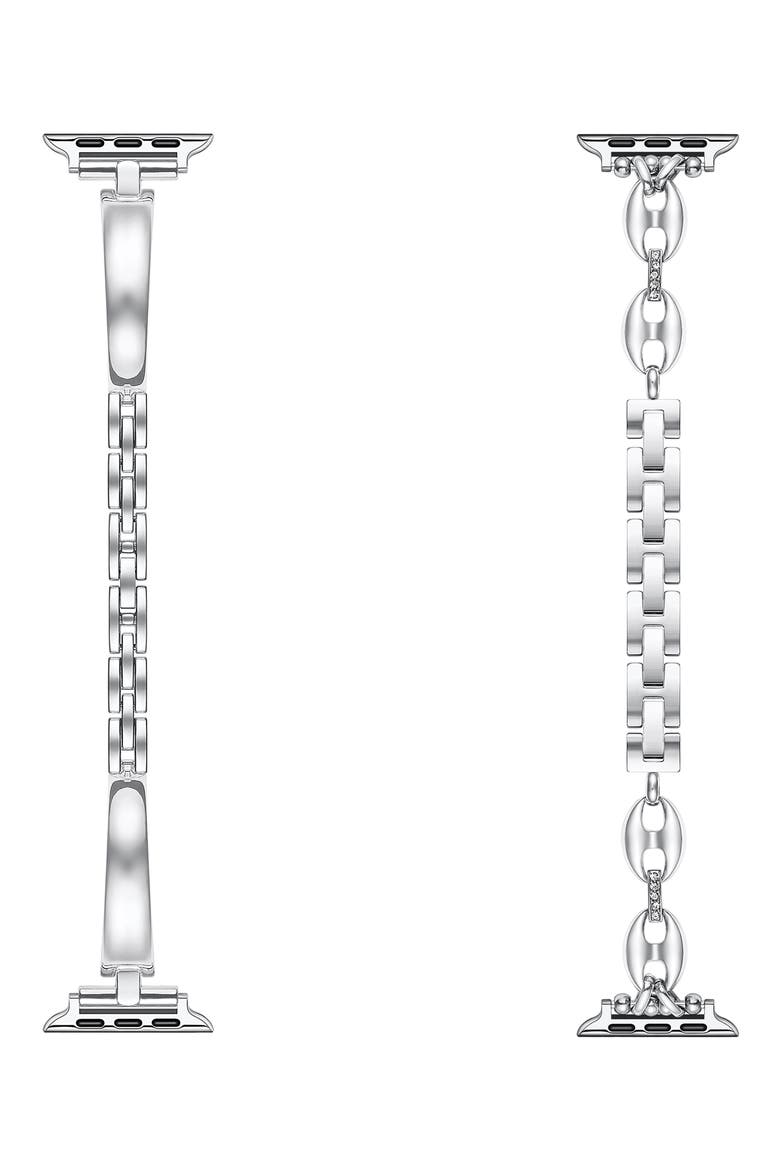 Poppy Alexis 2-Pack Apple Watch® Watchbands, Main, color, SILVER