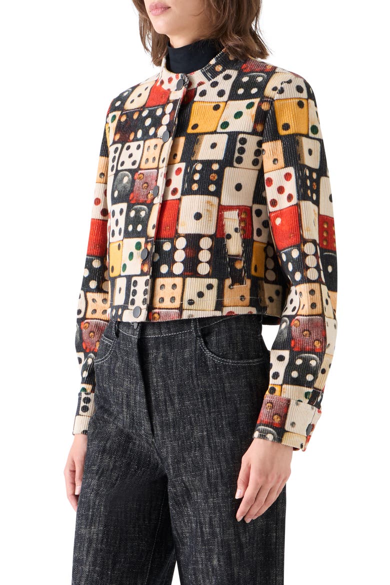 Dice Print Stretch Corduroy Jacket, Alternate, color, MULTICOLOR