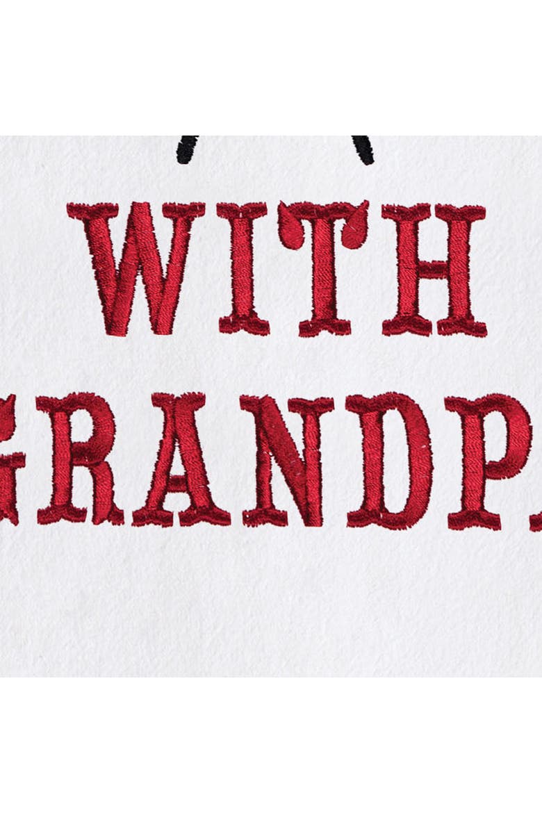 Grilling With Grandpa Father's Day Kitchen Embroidered Hand Towel, Alternate, color, Red