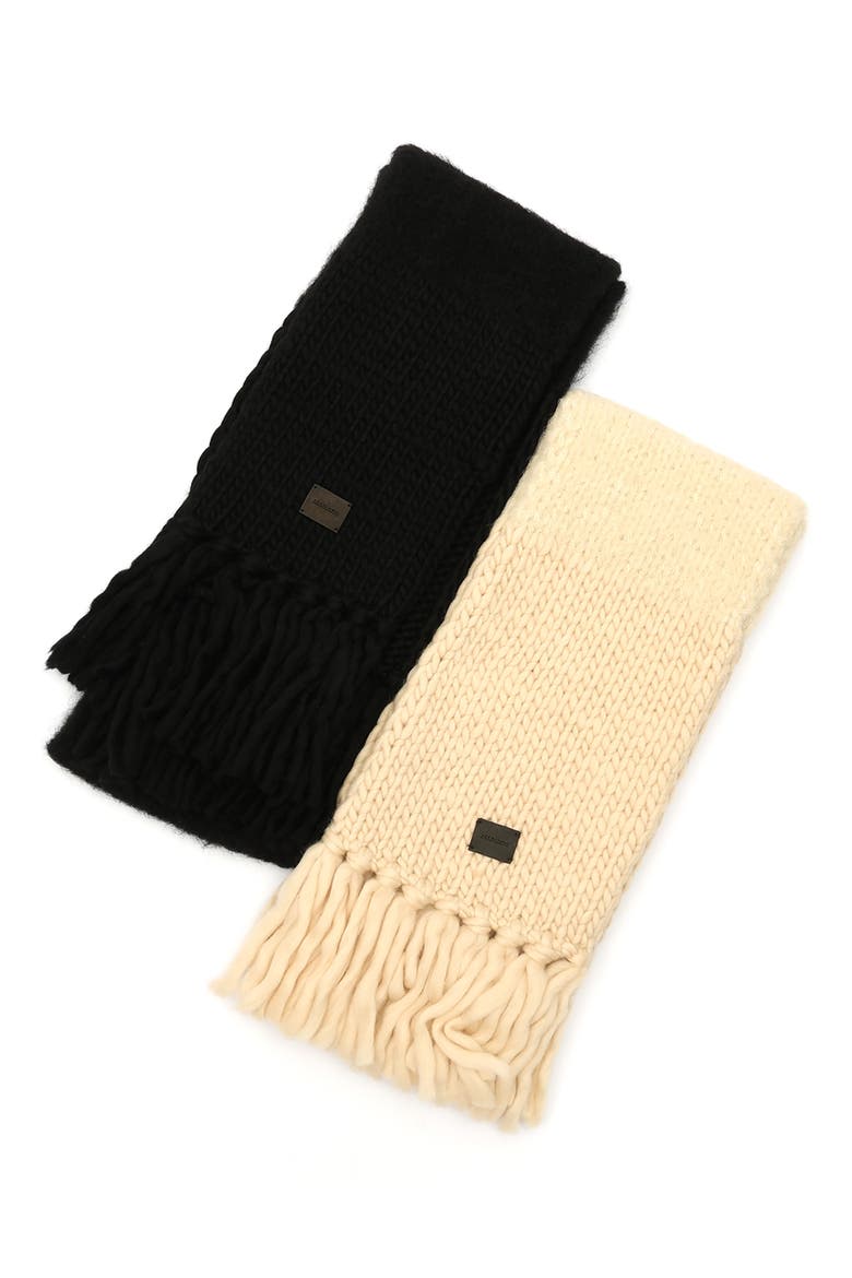 Mix Yarn Handk-Knit Scarf, Alternate, color, SAND BEIGE