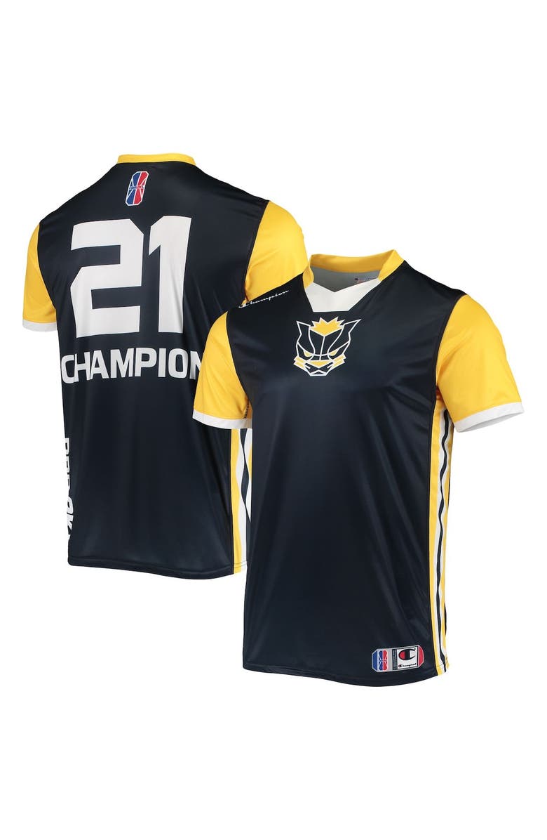 Champion Men's Champion Navy/Gold Pacers Gaming Authentic Jersey V-Neck T-Shirt, Main, color, 