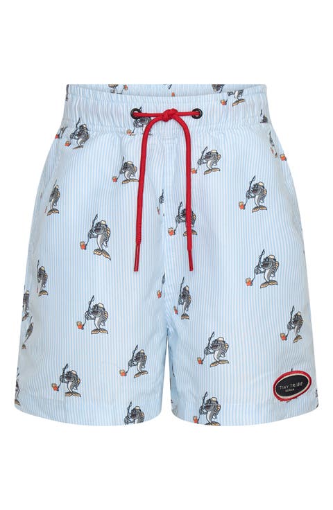 Kids' Fish Stripe Swim Trunks Toddler & Little Kid)