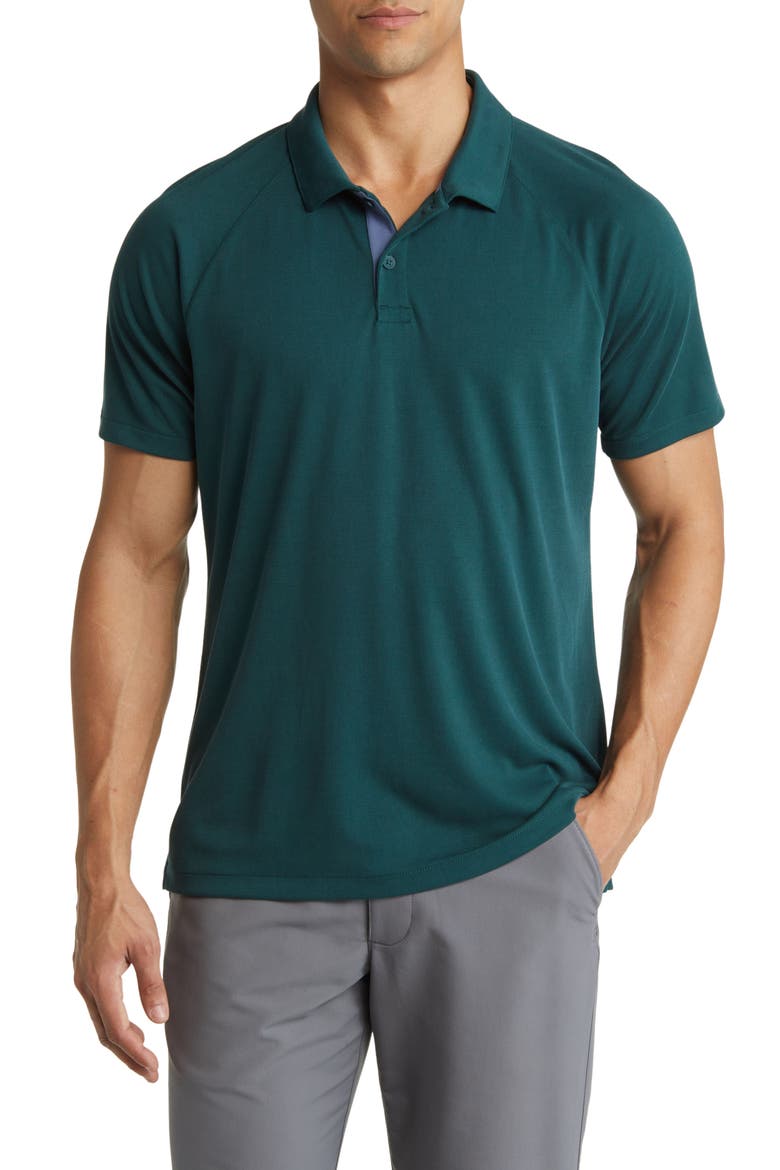 Ace Piqué Performance Golf Polo, Main, color, GREEN PONDEROSA